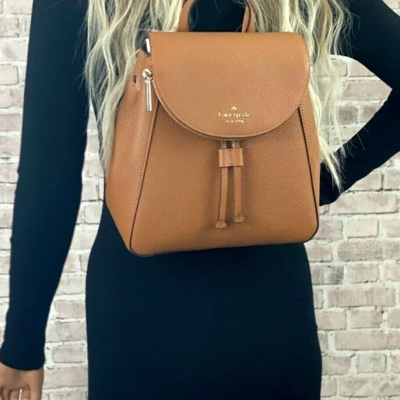 Kate spade Leila medium backpack ginger brown leather NWT bag adjustable strap - Picture 8 of 8